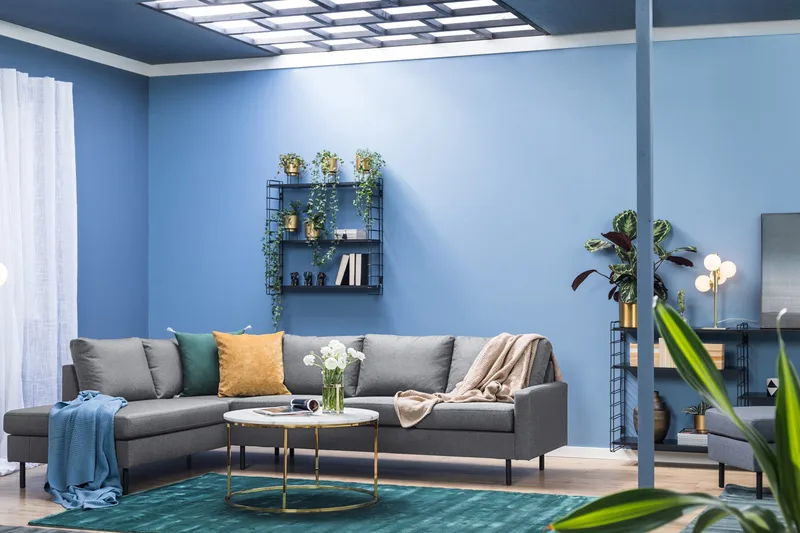 Peppe 4-sits Vänstervänd L-formad Schäslongsoffa i Tyg - Ljusgrå - Möbler - Vardagsrum - Soffor - Divansoffa & schäslong