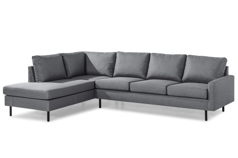 Peppe 4-sits Vänstervänd L-formad Schäslongsoffa i Tyg - Ljusgrå - Möbler - Vardagsrum - Soffor - Divansoffa & schäslong