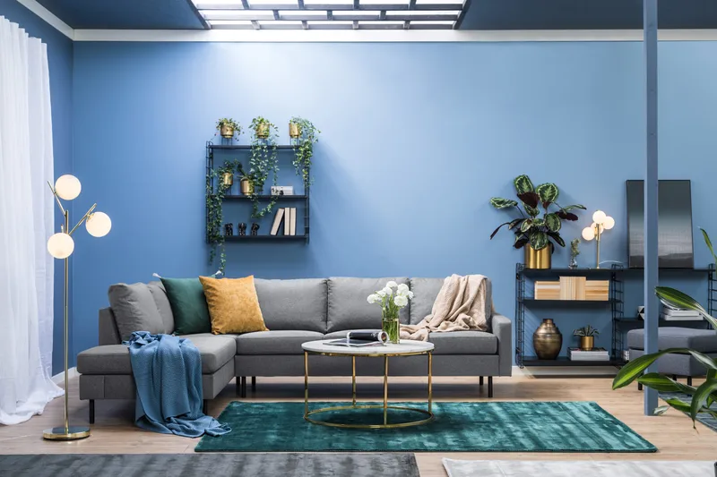 Peppe 4-sits Vänstervänd L-formad Schäslongsoffa i Tyg - Ljusgrå - Möbler - Vardagsrum - Soffor - Divansoffa & schäslong