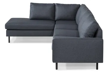 Peppe 4-sits Vänstervänd L-formad Schäslongsoffa i Tyg - Mörkgrå - Möbler - Vardagsrum - Soffor - Divansoffa & schäslong