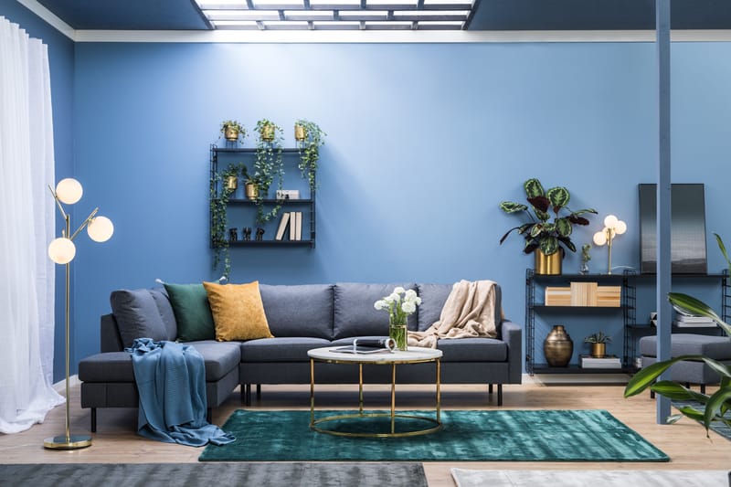 Peppe 4-sits Vänstervänd L-formad Schäslongsoffa i Tyg - Mörkgrå - Möbler - Vardagsrum - Soffor - Divansoffa & schäslong