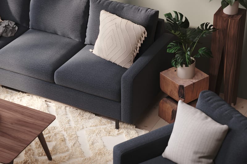 Peppe 4-sits Vänstervänd L-formad Schäslongsoffa i Tyg - Mörkgrå - Möbler - Vardagsrum - Soffor - Divansoffa & schäslong