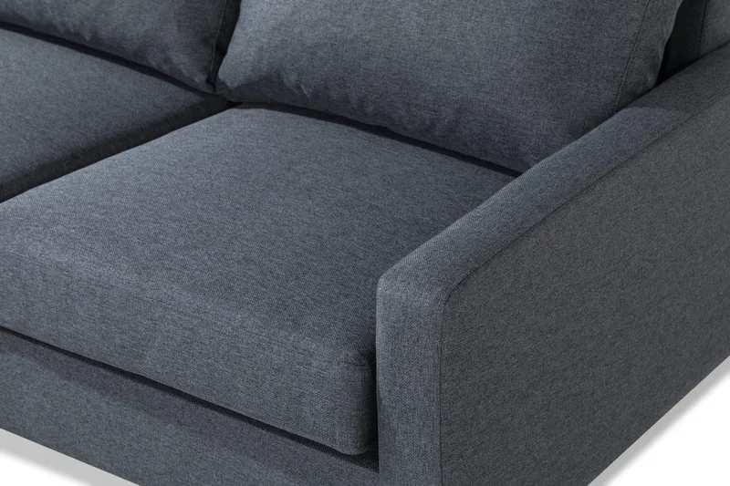 Peppe 4-sits Vänstervänd L-formad Schäslongsoffa i Tyg - Mörkgrå - Möbler - Vardagsrum - Soffor - Divansoffa & schäslong