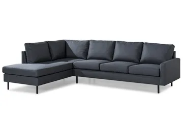 Peppe 4-sits Vänstervänd L-formad Schäslongsoffa i Tyg - Mörkgrå - Möbler - Vardagsrum - Soffor - Divansoffa & schäslong