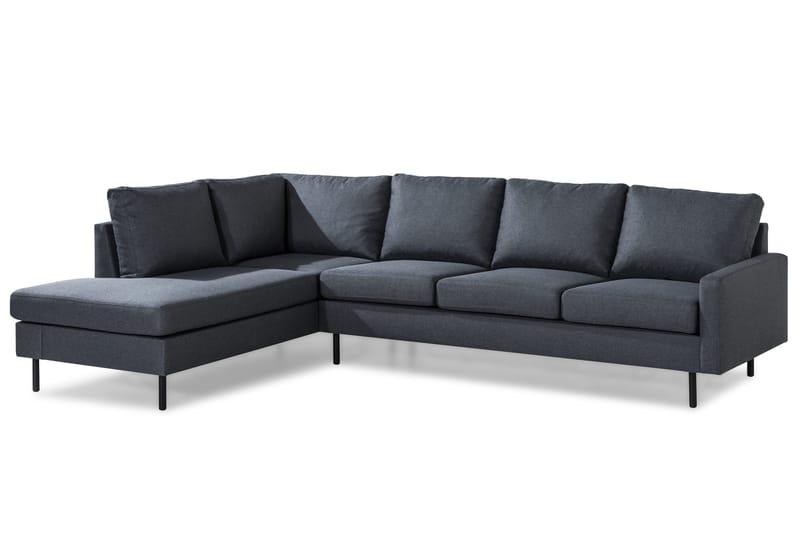 Peppe 4-sits Vänstervänd L-formad Schäslongsoffa i Tyg - Mörkgrå - Möbler - Vardagsrum - Soffor - Divansoffa & schäslong