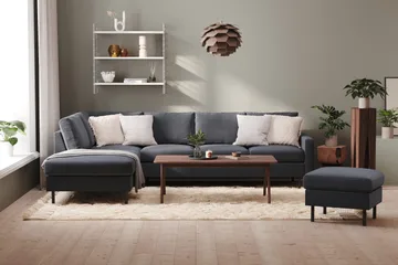 Peppe 4-sits Vänstervänd L-formad Schäslongsoffa i Tyg - Mörkgrå - Möbler - Vardagsrum - Soffor - Divansoffa & schäslong