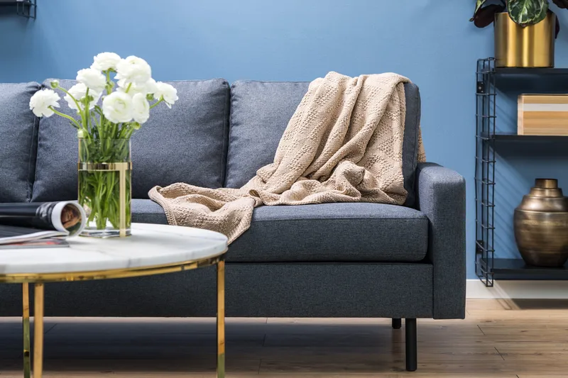 Peppe 4-sits Vänstervänd L-formad Schäslongsoffa i Tyg - Mörkgrå - Möbler - Vardagsrum - Soffor - Divansoffa & schäslong