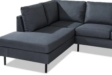 Peppe 4-sits Vänstervänd L-formad Schäslongsoffa i Tyg - Mörkgrå - Möbler - Vardagsrum - Soffor - Divansoffa & schäslong
