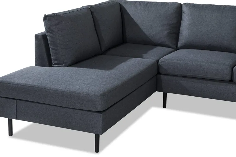 Peppe 4-sits Vänstervänd L-formad Schäslongsoffa i Tyg - Mörkgrå - Möbler - Vardagsrum - Soffor - Divansoffa & schäslong