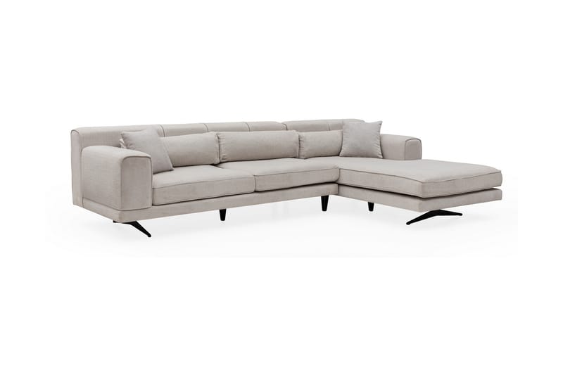 POLONES Divansoffa Höger Beige/Svart - Möbler - Vardagsrum - Soffor - Divansoffa & schäslong