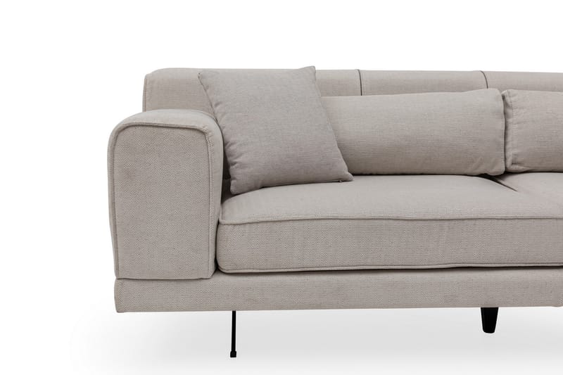 POLONES Divansoffa Höger Beige/Svart - Möbler - Vardagsrum - Soffor - Divansoffa & schäslong