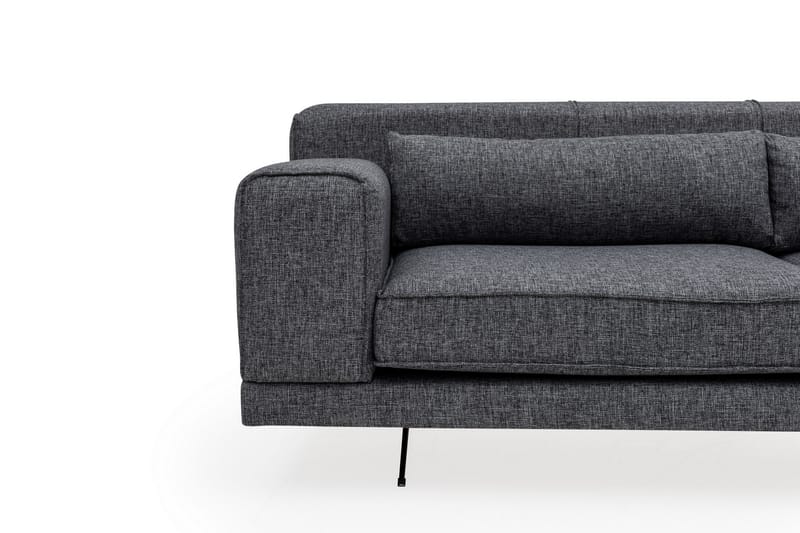 POLONES Divansoffa Höger Grå/Svart - Möbler - Vardagsrum - Soffor - Divansoffa & schäslong