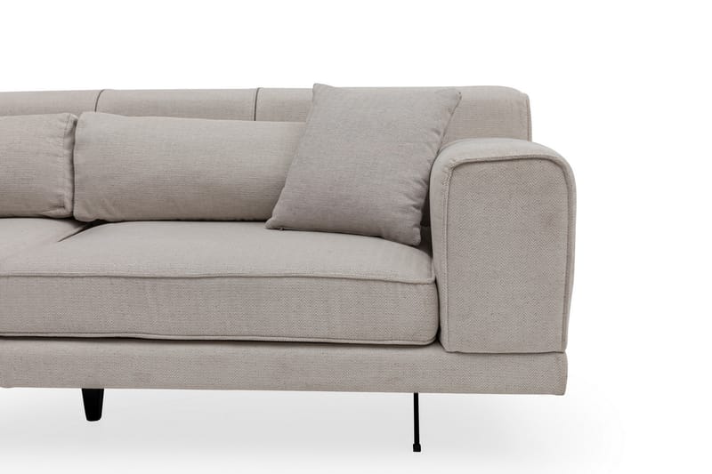 POLONES Divansoffa Vänster Beige/Svart - Möbler - Vardagsrum - Soffor - Divansoffa & schäslong