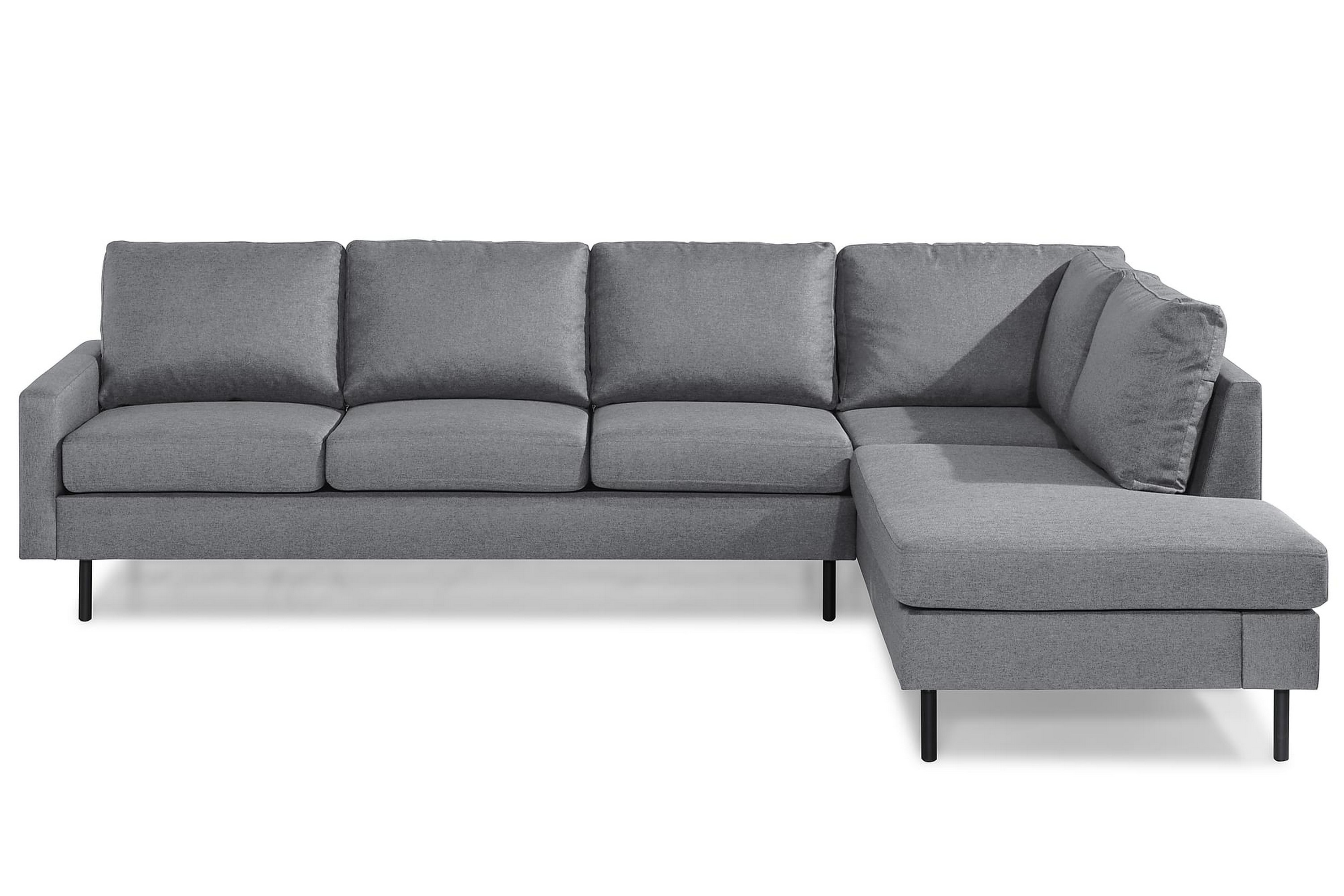 RACKO 3-sits Soffa med Schäslong Höger Konstläder Ljusgrå – Skräddarsy färg och tyg