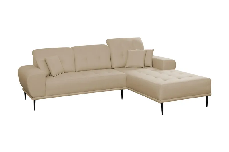Rapale 3-sits Soffa med Divan Höger med Kuddar, Beige