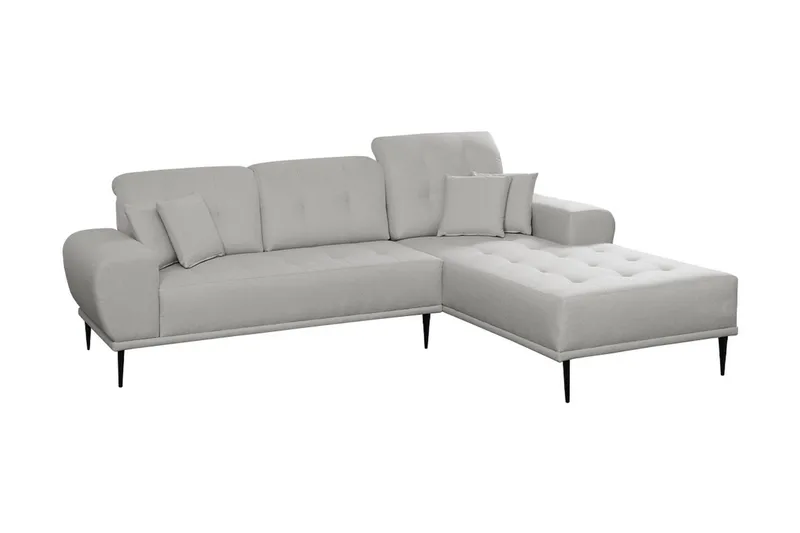 Rapale 3-sits Soffa med Divan Höger med Kuddar - Grå - Möbler - Vardagsrum - Soffor - Divansoffa & schäslong