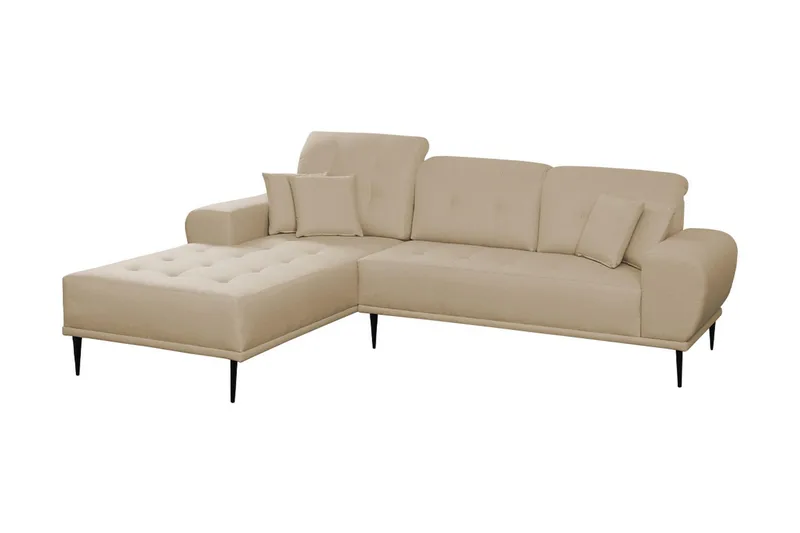 Rapale 3-sits Soffa med Divan Vänster med Kuddar, Beige