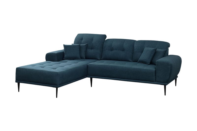 Rapale 3-sits Soffa med Divan Vänster med Kuddar - Blå - Möbler - Vardagsrum - Soffor - Divansoffa & schäslong