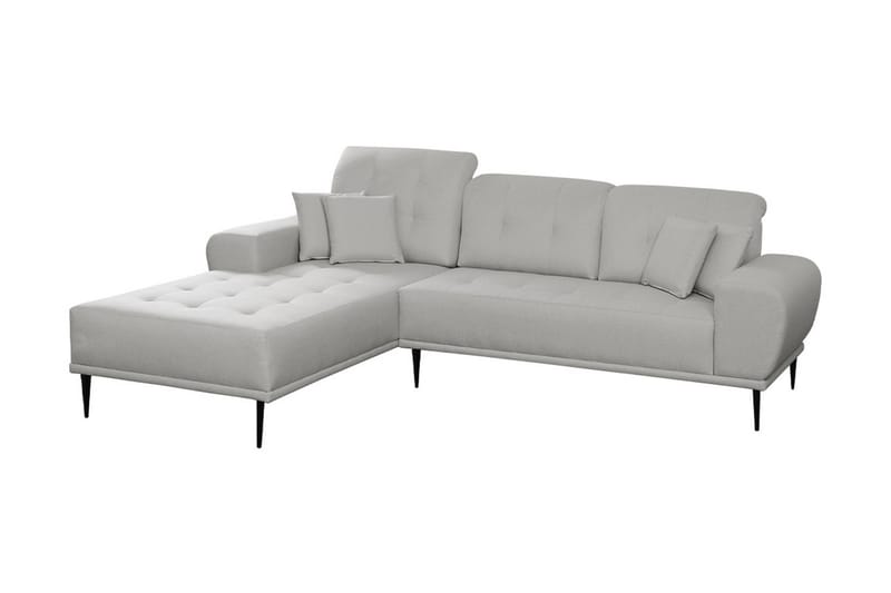 Rapale 3-sits Soffa med Divan Vänster med Kuddar - Grå - Möbler - Vardagsrum - Soffor - Divansoffa & schäslong