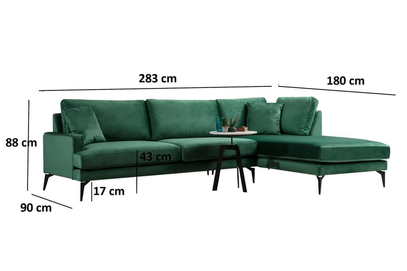 REALINI Divansoffa Grön/Svart - Möbler - Vardagsrum - Soffor - Divansoffa & schäslong