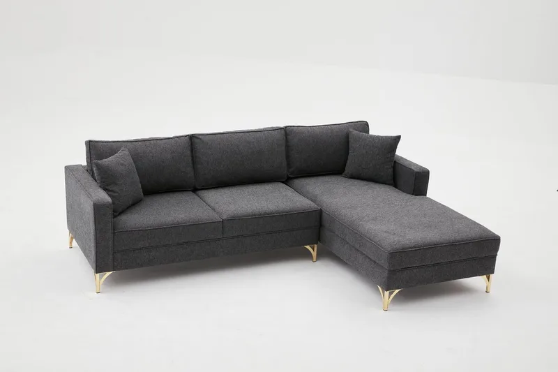 Retzow Soffa m. Divan 4-sits - Antracit - Möbler - Vardagsrum - Soffor - Divansoffa & schäslong