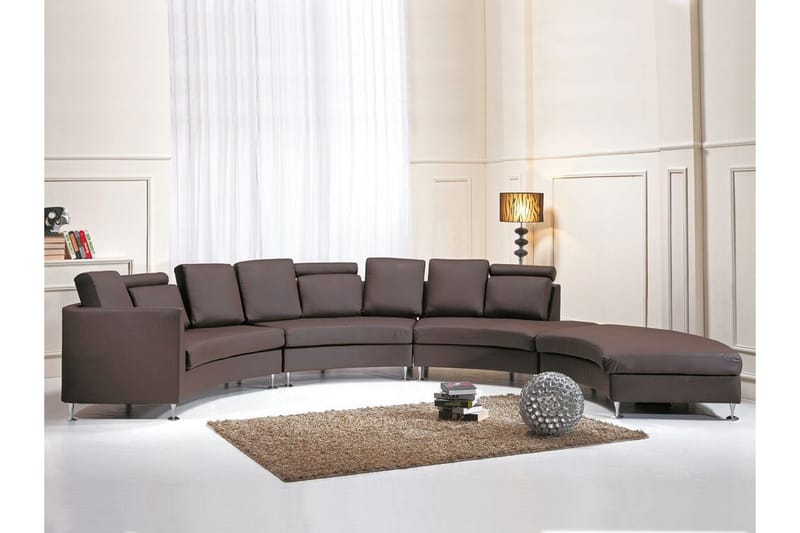 Rotunde Divansoffa 448 cm - Brun - Möbler - Vardagsrum - Soffor - Skinnsoffor
