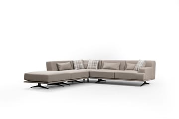 Sanroman Vänstervänd L-formad Schäslongsoffa 302 cm i Tyg - Beige - Möbler - Vardagsrum - Soffor - Divansoffa & schäslong