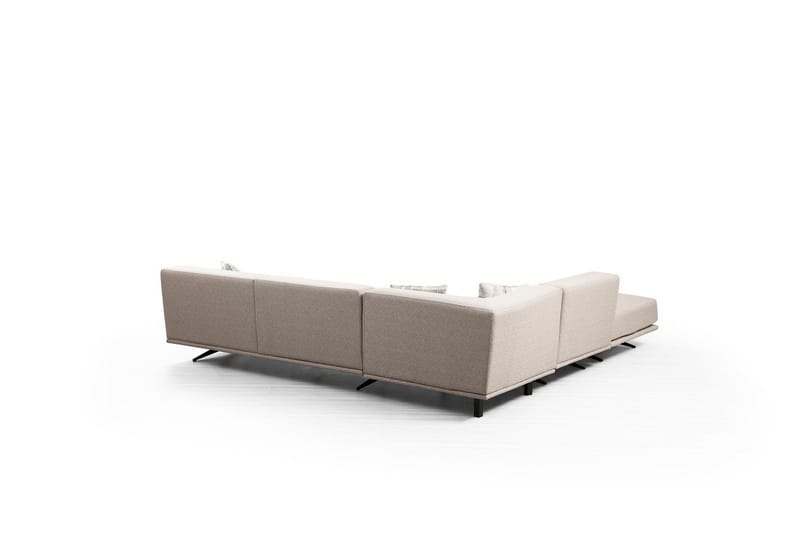 Sanroman Vänstervänd L-formad Schäslongsoffa 302 cm i Tyg - Beige - Möbler - Vardagsrum - Soffor - Divansoffa & schäslong