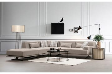 Sanroman Vänstervänd L-formad Schäslongsoffa 302 cm i Tyg - Beige - Möbler - Vardagsrum - Soffor - Divansoffa & schäslong