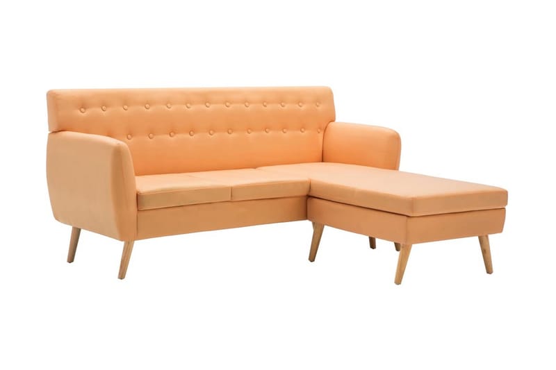 Soffa L-formad tyg 171,5x138x81,5 cm orange - Orange - Möbler - Vardagsrum - Soffor - Divansoffa & schäslong