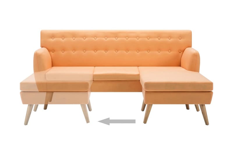Soffa L-formad tyg 171,5x138x81,5 cm orange - Orange - Möbler - Vardagsrum - Soffor - Divansoffa & schäslong