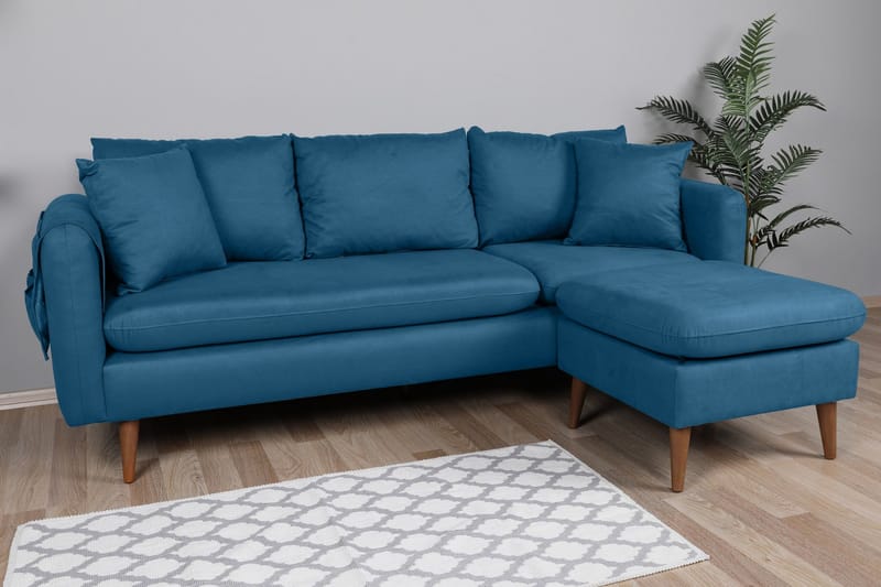 Sofiko Divansoffa Höger - Mörkblå/Natur - Möbler - Vardagsrum - Soffor - Divansoffa & schäslong