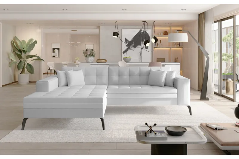 Solangis Divansoffa Vänster - Läder/Vit - Möbler - Vardagsrum - Soffor - Divansoffa & schäslong