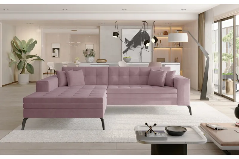Solangis Divansoffa Vänster, Ljusrosa