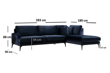Stacker Hörnsoffa med Divan Höger - Blå - Möbler - Vardagsrum - Soffor - Divansoffa & schäslong