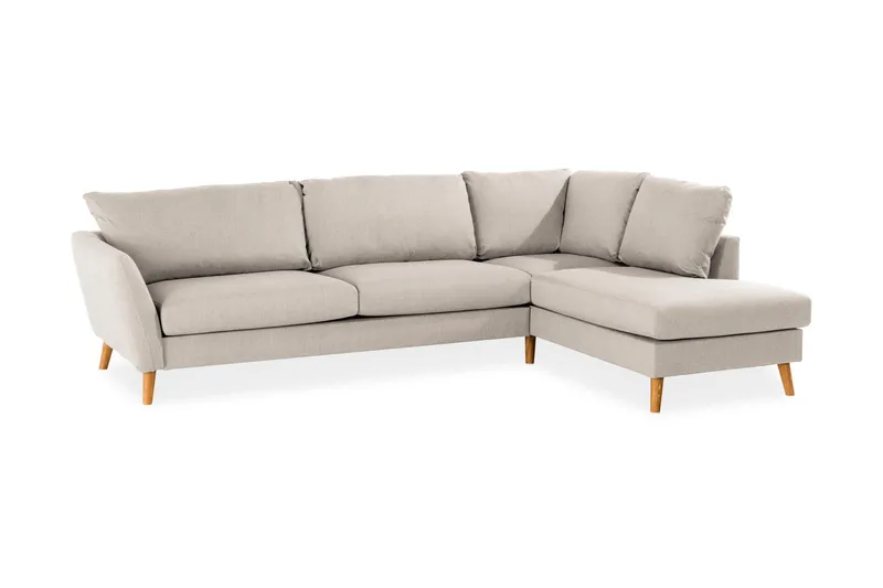 Trend 4-sits Högervänd L-formad Schäslongsoffa i Tyg 280 cm bred - Beige - Möbler - Vardagsrum - Soffor - Divansoffa & schäslong