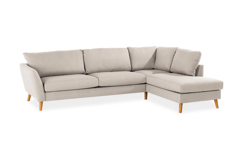 Trend 4-sits Högervänd L-formad Schäslongsoffa i Tyg 280 cm bred - Beige - Möbler - Vardagsrum - Soffor - Divansoffa & schäslong
