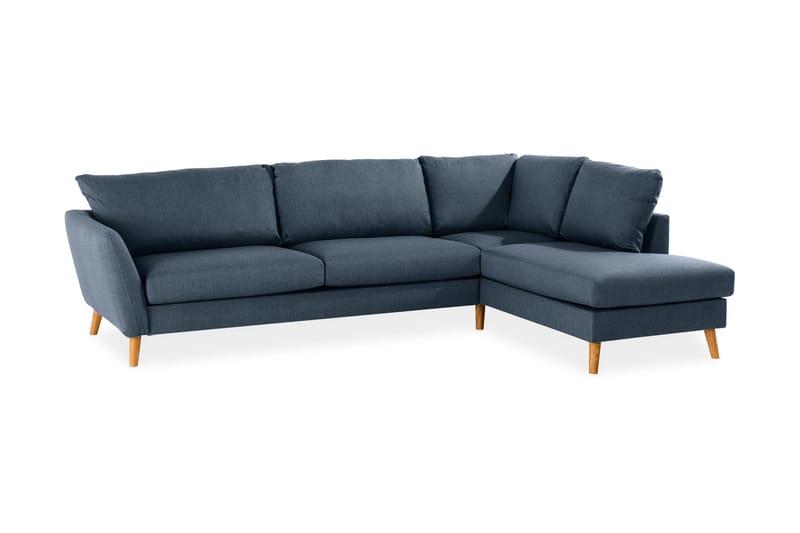 Trend 4-sits Högervänd L-formad Schäslongsoffa i Tyg - Blå - Möbler - Vardagsrum - Soffor - Divansoffa & schäslong