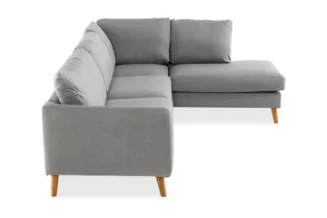Trend 4-sits Högervänd L-formad Schäslongsoffa i Tyg - Grå - Möbler - Vardagsrum - Soffor - Divansoffa & schäslong