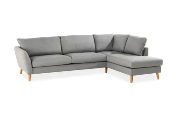 Trend 4-sits Högervänd L-formad Schäslongsoffa i Tyg - Grå - Möbler - Vardagsrum - Soffor - Divansoffa & schäslong
