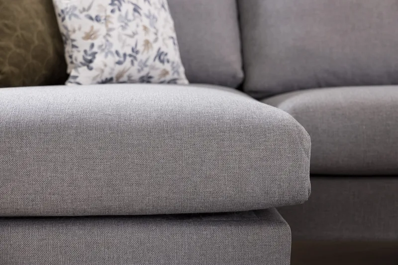 Trend 4-sits Högervänd L-formad Schäslongsoffa i Tyg - Grå - Möbler - Vardagsrum - Soffor - Divansoffa & schäslong