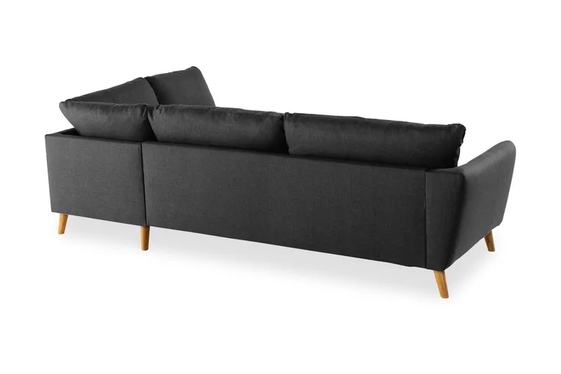 Trend 4-sits Högervänd L-formad Schäslongsoffa i Tyg - Svart - Möbler - Vardagsrum - Soffor - Divansoffa & schäslong
