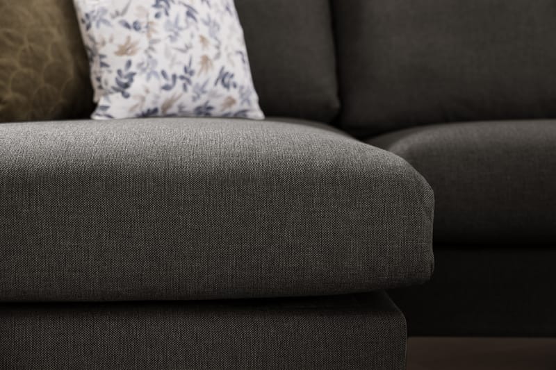Trend 4-sits Högervänd L-formad Schäslongsoffa i Tyg - Svart - Möbler - Vardagsrum - Soffor - Divansoffa & schäslong