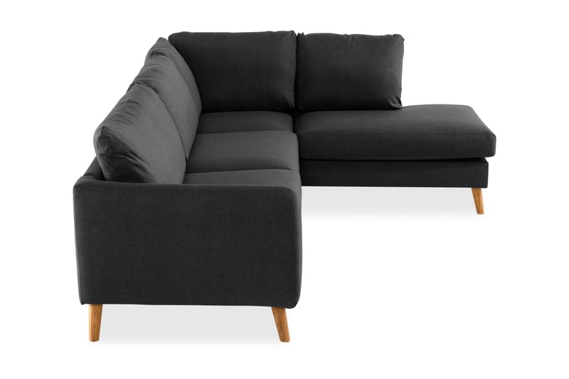 Trend 4-sits Högervänd L-formad Schäslongsoffa i Tyg - Svart - Möbler - Vardagsrum - Soffor - Divansoffa & schäslong