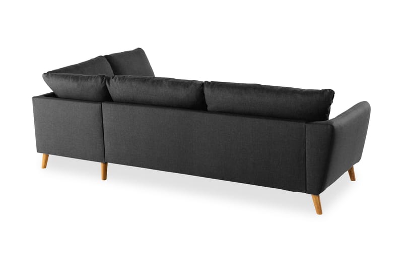 Trend 4-sits Högervänd L-formad Schäslongsoffa i Tyg - Svart - Möbler - Vardagsrum - Soffor - Divansoffa & schäslong