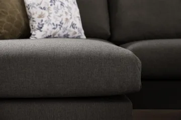 Trend 4-sits Högervänd L-formad Schäslongsoffa i Tyg - Svart - Möbler - Vardagsrum - Soffor - Divansoffa & schäslong