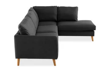Trend 4-sits Högervänd L-formad Schäslongsoffa i Tyg - Svart - Möbler - Vardagsrum - Soffor - Divansoffa & schäslong