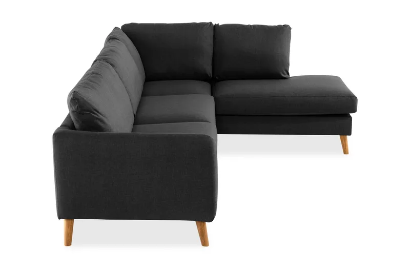 Trend 4-sits Högervänd L-formad Schäslongsoffa i Tyg - Svart - Möbler - Vardagsrum - Soffor - Divansoffa & schäslong