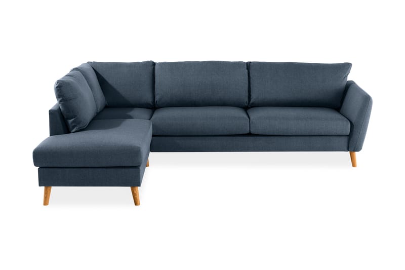 Trend 4-sits Vänstervänd L-formad Schäslongsoffa i Tyg - Blå - Möbler - Vardagsrum - Soffor - Divansoffa & schäslong
