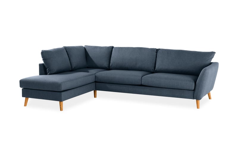 Trend 4-sits Vänstervänd L-formad Schäslongsoffa i Tyg - Blå - Möbler - Vardagsrum - Soffor - Divansoffa & schäslong